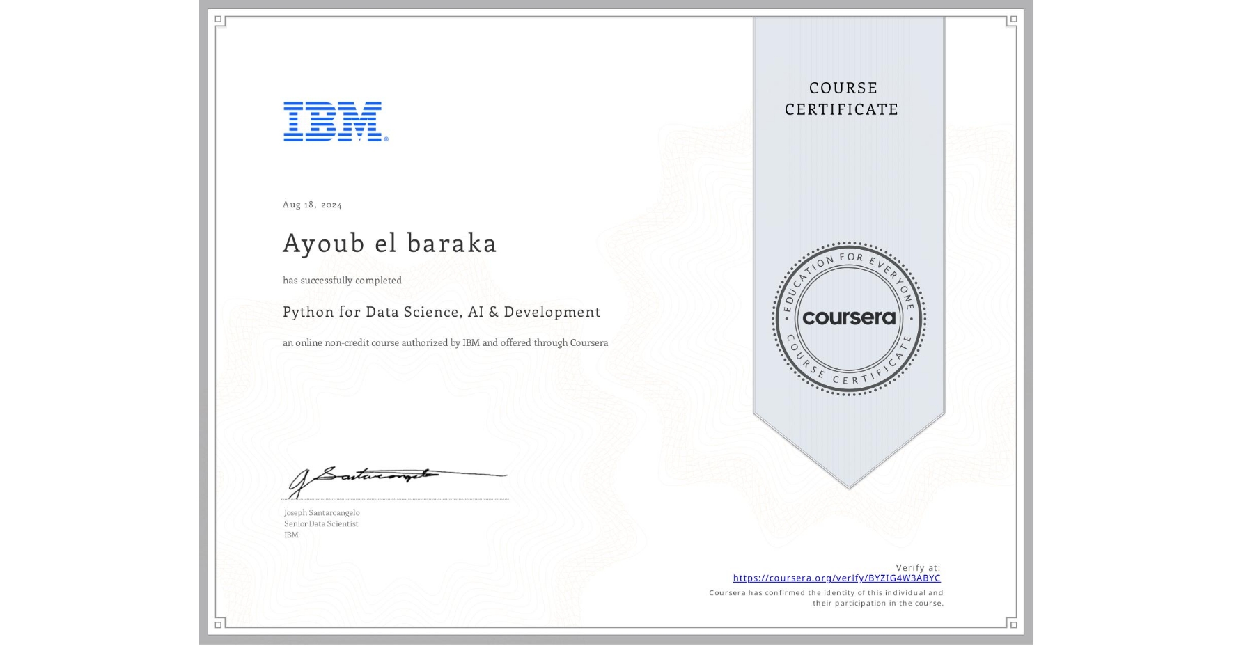 IBM Python for AI Certificate