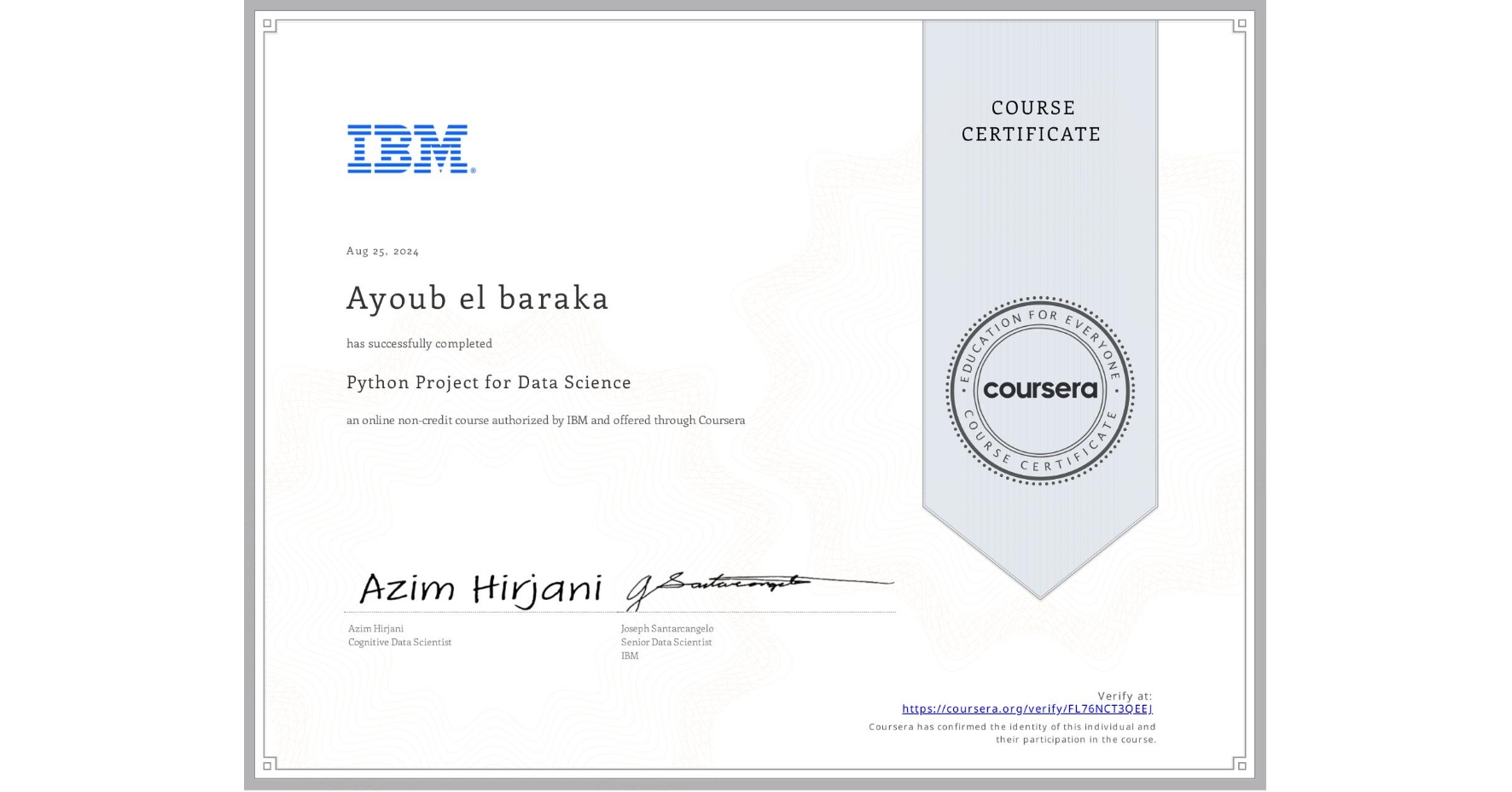 IBM Python Project Certificate